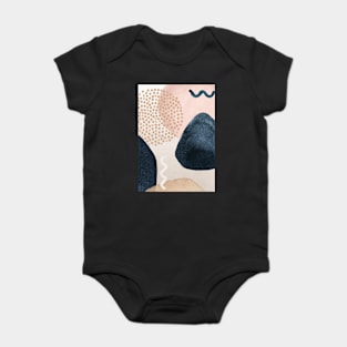 Modern Abstract Blush and Blue Baby Bodysuit